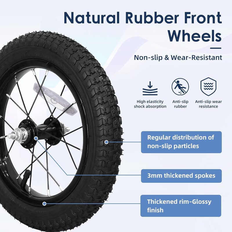Exceedhub 12/14/16/18/20 Inch Kids Bike Front Wheels Replacement with Solid Air Rubber Tire and Inner Tube, Bicycle Bike Wheels Don't Fit with Huffy Bike(13 Inch Wrench Included) - Image 3